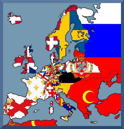 Flag Map of Europe in 1658 | Europe map, Europe, History resources