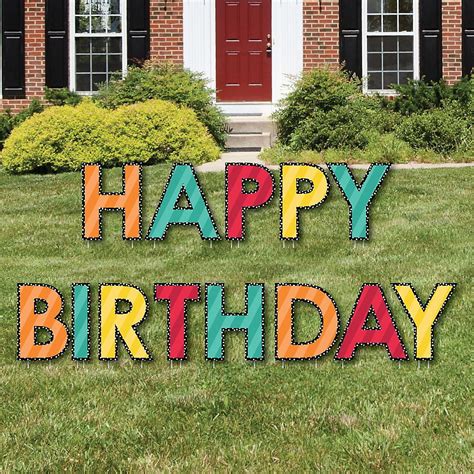 Colorful Happy Birthday - Yard Sign Outdoor Lawn Decorations - Birthday Yard Signs - Walmart.com ...