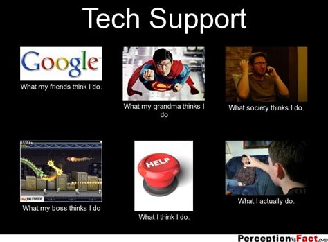 Tech Support... - What people think I do, what I really do - Perception ...