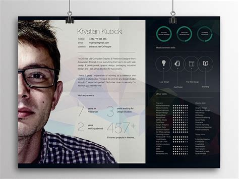 Free Creative Horizontal Curriculum Vitae Template in PSD File Format