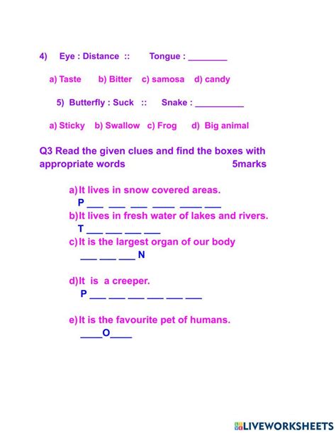 Science worksheet free online exercise | Live Worksheets