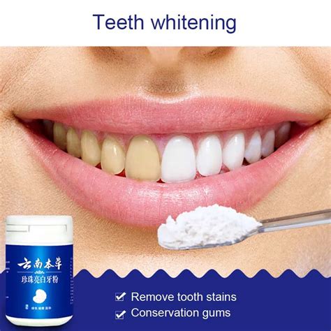 Natural 1/5 Bottles 50g Tooth Brushing Cleaning Powder Remove Stains ...