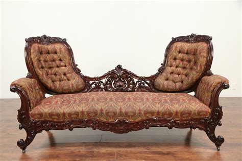 SOLD - Victorian Antique 1860's Hand Carved Rosewood Sofa, Recent ...