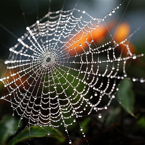 Premium AI Image | Garden Spider Web Dew