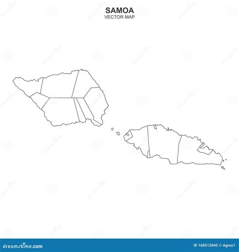 Political Map of Samoa Isolated on White Background Stock Vector ...