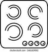 Electric Stove Outline Style Coloring Template Stock Vector Royalty  sketch template