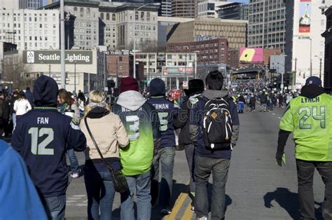 Seahawks Win Championship Celebration Parade Editorial Stock Photo - Image of excited, american ...