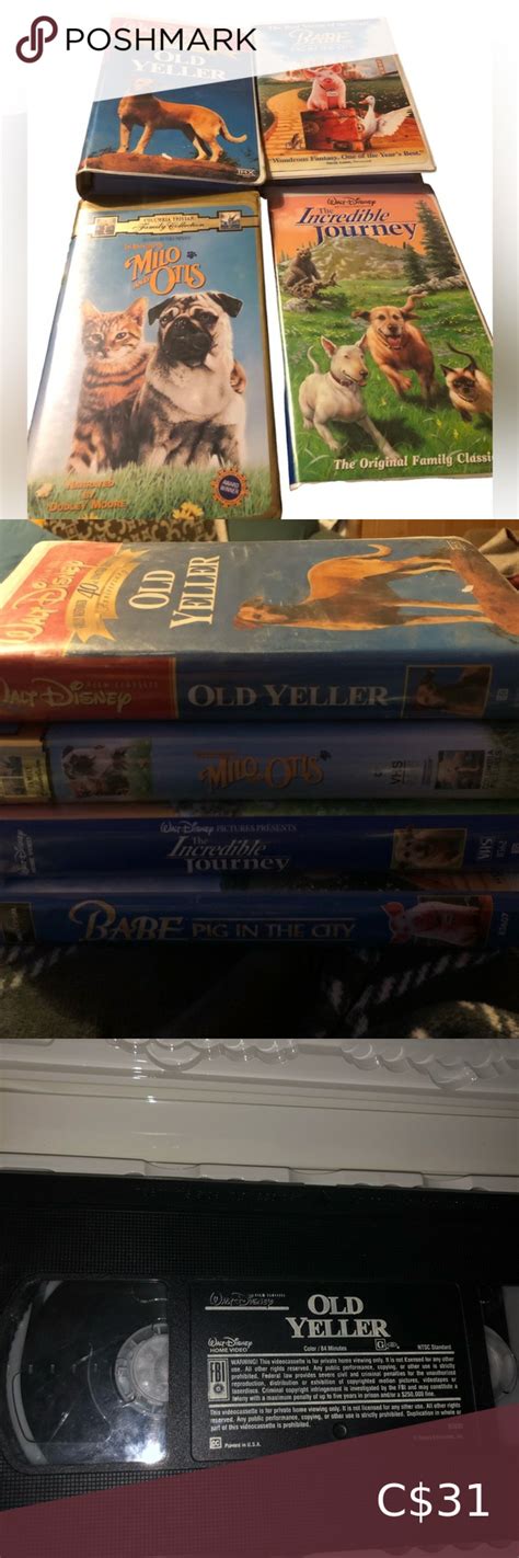 4 Disney VHS Animal Themed Movies Clamshell : Babe, Old Yeller, Milo & Otis, + | Milo and otis ...