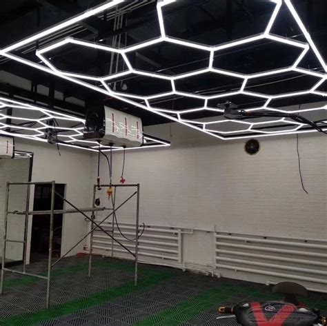 LED Hexagon Lighting | Garage lighting, Garage design, Modern garage