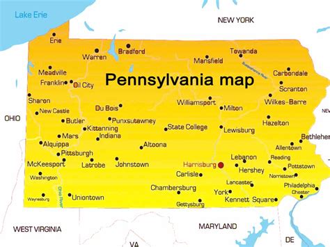 Mapa Pennsylvania | Pennsylvania map | Map Philadelphia | Pa on map