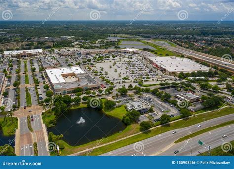 Aerial Photo Waterford Lakes Town Center Shopping Plaza Stock Photo ...