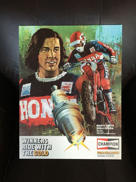 Marty Smith Champion Plugs Poster | Marty smith, Vintage motocross, Motocross riders