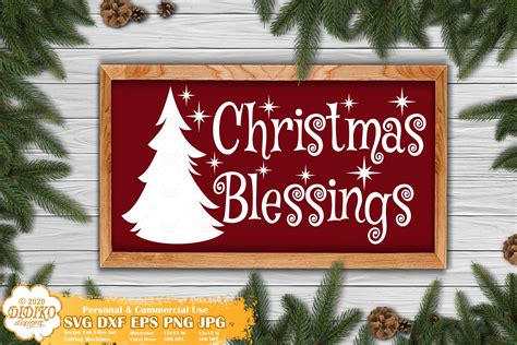 Christmas Blessings SVG, Christmas Tree Svg, Sign Svg - DIDIKO designs