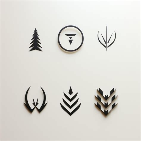 Premium Photo | Minimalistic Logo Design and Variations on White Background