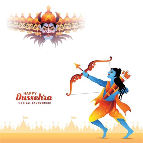 Illustration of lord rama killing ravana in happy dussehra festival ...