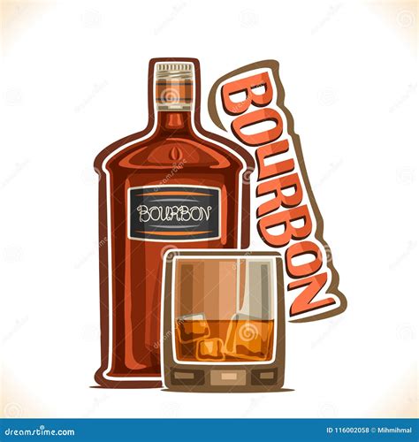 Vector Illustration of Alcohol Drink Bourbon Stock Vector - Illustration of contour, classic ...