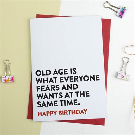 Fears old Age Funny Birthday Card - A is for Alphabet - Birthday Card