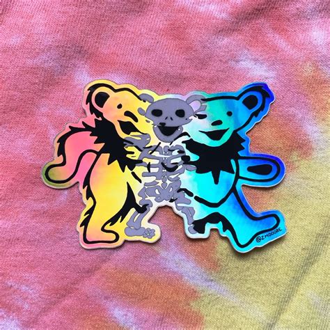 Grateful Dead Skeleton Bear Sticker 100% Waterproof - Etsy