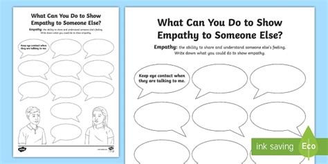 What Can You Do to Show Empathy? Worksheet (teacher made)