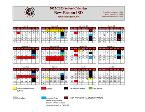 New Boston Independent School District Calendar 2024-2025 - Mycollegepoints