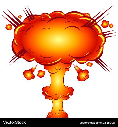 In the style of a comic explosion the atomic bomb Vector Image