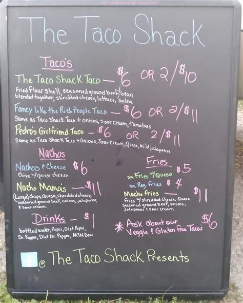 Online Menu of The Taco Shack Food Truck Restaurant, Pontoon Beach, Illinois, 62040 - Zmenu