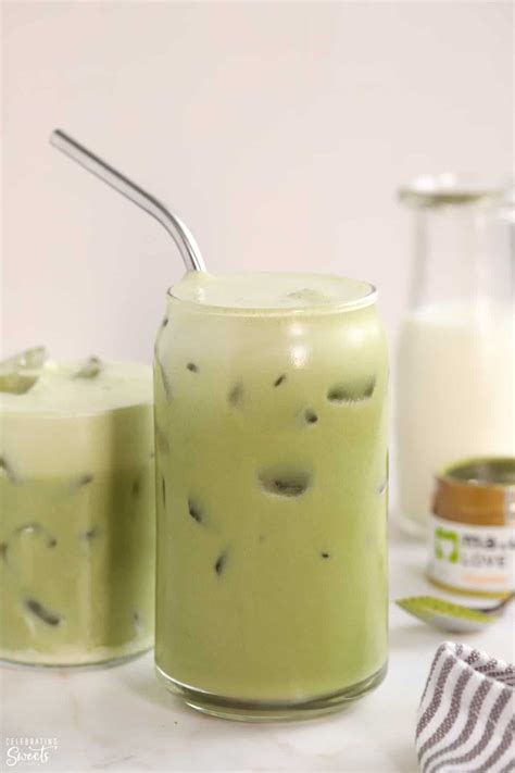 Easy Iced Matcha Latte - Celebrating Sweets