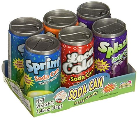 Amazon.com : Kidsmania Soda Can Fizzy Candy 72 Can Variety Pack ...