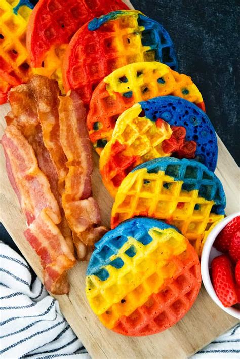 How to Make Rainbow Waffles - Big Family Blessings