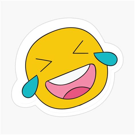 an emoticive smiley face with tears sticker