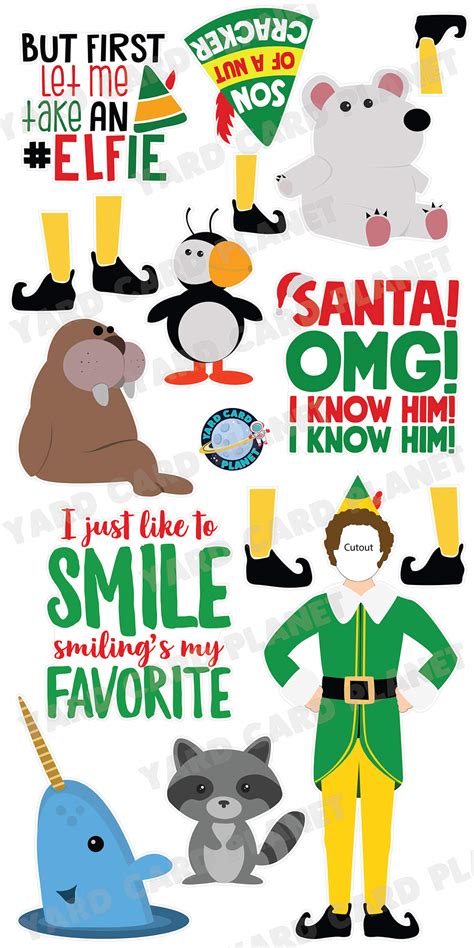 Elf Christmas with Buddy the Elf Cutout, Signs and Yard Card Flair Set ...