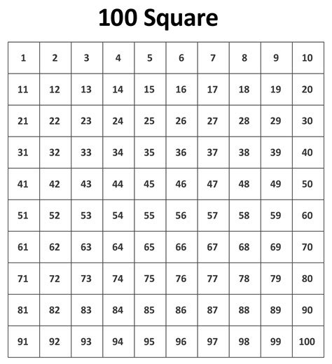 100 Square Grid - 10 Free PDF Printables | Printablee