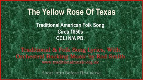 The Yellow Rose Of Texas - Traditional Lyrics & Orchestral Music - YouTube