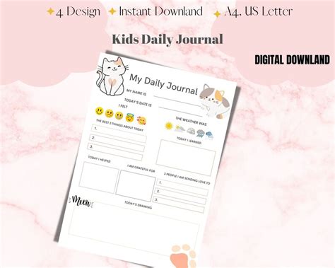 Digital Prints Diary for Childrenkids Daily Planner Kids - Etsy