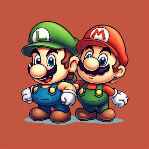 mario and luigi are standing next to each other