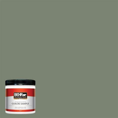 BEHR Premium Plus 8 oz. #ICC-77 Sage Green Interior/Exterior Paint Sample-ICC-77PP - The Home Depot