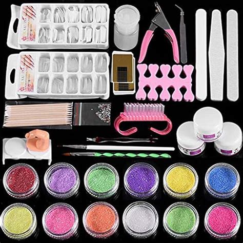 Amazon.com: Acrylic Nail Kit Set Professional, Powder Glitter Gel Nail Art Tools Full Kit, DIY ...