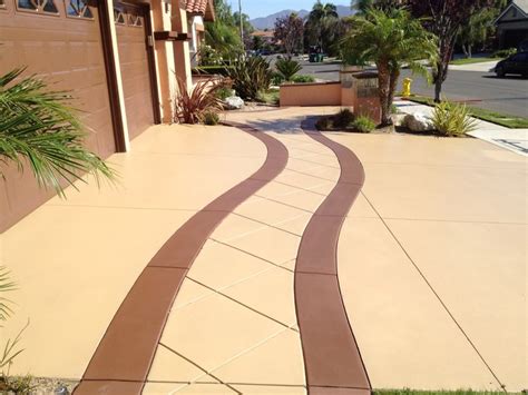 Stained concrete driveway with two colors. | Stained concrete driveway, Stained concrete ...