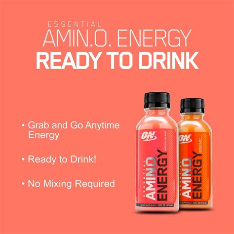 ON ESSENTIAL AMINO ENERGY Drink, Watermelon (Pack of 12) - Energy Drinks