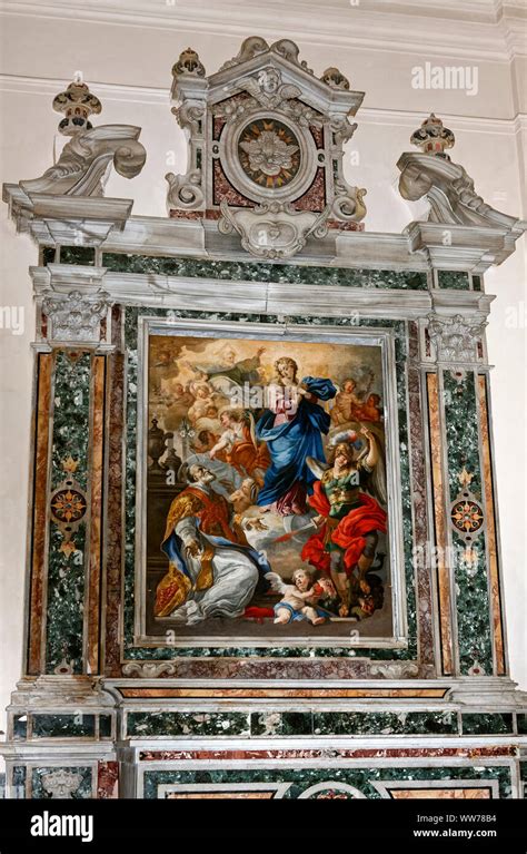 ornate altar, colorful, marble, Pinto Chapel, Salerno Cathedral, Duomo ...