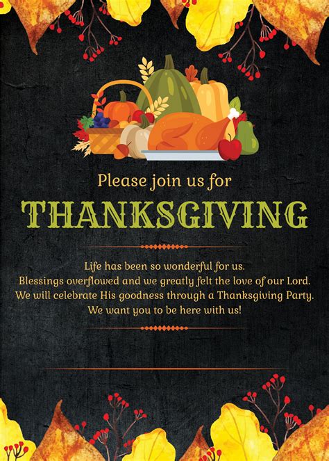 Free Printable Thanksgiving Invitations - Printable Word Searches