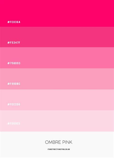 Ombre Pink Colour Scheme #Colour Palette 64 | Color palette pink, Color palette challenge, Pink ...