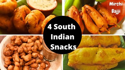 4 South Indian Snacks | 4 Snacks Recipes | 4 Easy Tea Time Snacks ...