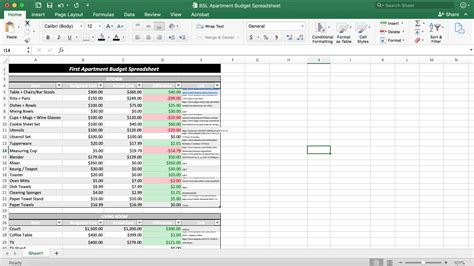 First Apartment Budget Worksheet | Budgeting Worksheets