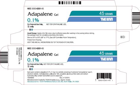 Adapalene - FDA prescribing information, side effects and uses