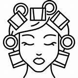 Hair In Curlers Clipart sketch template