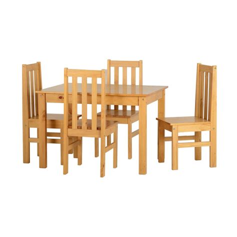 Natural Oak Dining Table Set - One Stop Furniture Shop