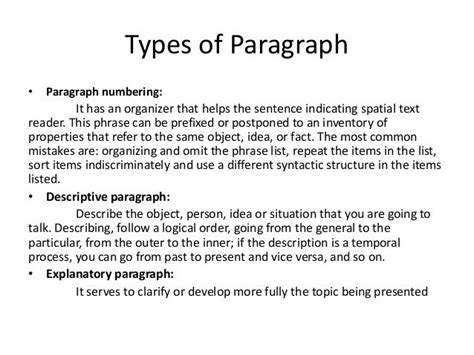 Types of paragraph