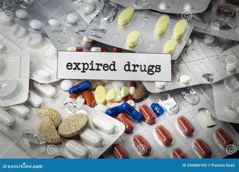 Expired Drug Packs with Labels Stock Image - Image of science, background: 250884103