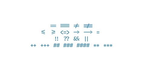 An analysis of 5 monospaced fonts with coding ligatures | Better Web Type